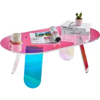 Vevor Acryl-Beistelltisch 95 x 50 cm, Bunter Acryl-Beistelltisch Bartisch Leicht zu Reinigen, Acryl-Couchtish für Kaffee, Getränke, Essen, Snacks, Couchtisch für Wohnzimmer, Schlafzimmer usw.