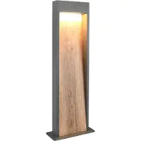 TRIO Stehlampe Salmon grau mit Holz 60cm