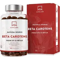 Aavalabs Beta Carotin Kapseln Hochdosiert für Bräune 25000 IE Vitamin A Hochdosiert - 180 Softgel-Kapseln