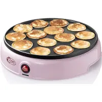 Bestron Poffertjes Maker im Retro Design, Mini Pfannkuchen Automat, mit Antihaftbeschichtung, Sweet Dreams, 800 W, Farbe: Rosa