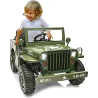 Jamara Ride-on Jeep Willys MB Army grün 12V