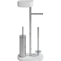 Wenko Stand WC-Garnitur mit Box Rivazza Weiß, integrierter Toilettenpapierhalter, Ersatzrollenhalter und Wenko Weiß