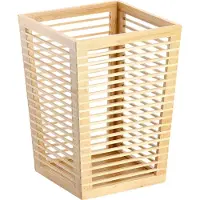 Zeller Papierkorb für Büro aus Bambus, 23,5 x 23,5 x 33 cm