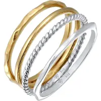 Elli Ring 925 Sterling Silber in Zweifarbig | Gr.: 66
