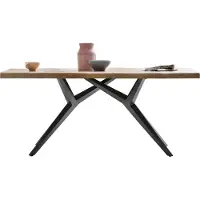 SIT Möbel Esstisch | Platte 56 mm | Mango-Holz mit Baumkante natur | 160 x 90 cm | Gestell Metall antikschwarz | B 160 x T 90 x H 75 cm | 15280-11 | Serie TABLES & CO