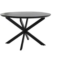 ByLiving Esstisch OREGON / mit Auszug / Tischplatte Eichen-Optik schwarz / mit Schweizer Kante / Gestell Metall schwarz / 120-160 x 110, H 76 cm