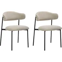 ByLiving Esszimmerstuhl 2er Set JERSEY / Webstoff taupe / Gestell Metall schwarz / B 58, H 78, T 54,5 cm