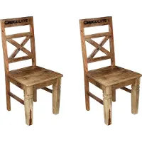 SIT Möbel Stuhl 2er Set | lackiertes Mangoholz | natur-antik | B 45 x T 45 x H 100 cm | 01912-04 | Serie RUSTIC