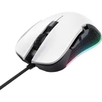 Trust Gaming GXT 922W Ybar Gaming Maus mit RGB LED-Beleuchtung, 200-7200 DPI, USB Kabel 2,1 m, Erweiterte Software, PC Maus mit 6 Programmierbare Tasten für Computer und Laptop - Weiß