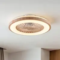 LumenXL Deckenventilator Starry mit anpassbarer Farbtemperatur und Sterneffekt - Holzoptik