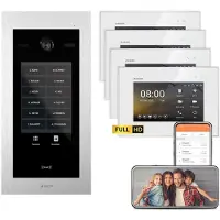 Balter EVO HD Touch 7 Silber/Weiß 4x7" WiFi Video Türsprechanlage Set bis zu 1000 Familienhaus