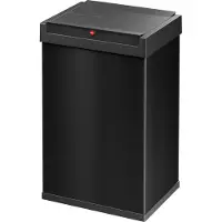 Hailo Big-Box Swing L Mülleimer - 1 x 35 Liter - selbstschließender Schwingdeckel - Stahlblech - Müllbeutel-Klemmrahmen - Mülleimer Küche rechteckig - Abfalleimer Germany - schwarz