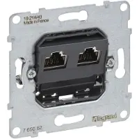 Legrand 765062, 2 x RJ-45, STP, 6a, Schwarz, Thermoplast, Glänzend
