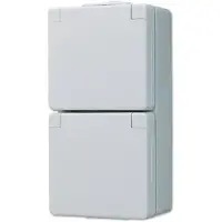JUNG 622 W Feuchtraum Doppelsteckdose Aufputz senkrecht IP44 grau WG600