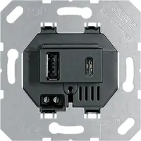 JUNG USB-Ladegerät, 1x Typ A und 1x Typ C, Unterputz, 15W, schwarz, 1 Stk.