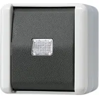 JUNG 831 W, Drucktasten-Schalter, 1P, Schwarz, Weiß, 250 V, 10 A