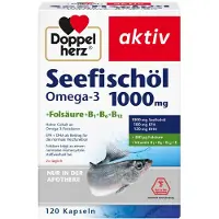 Queisser Pharma GmbH & Co. KG Doppelherz aktiv Seefischöl Omega-3 1.000 mg + Folsäure + B1 + B6 + B12 120 St