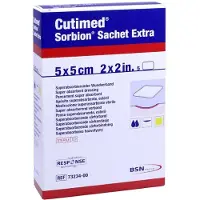 Cutimed Sorbion Sachet Extra Wundaufl.5x5 cm 5 St Pflaster