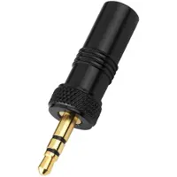 Monacor PG-323PG, 3.5 mm plug, Schwarz, Metall, Gold, 5,9 mm