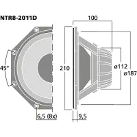Monacor NTR8-2011D 8 tommer 21 cm H?jttaler-chassiser 200 W 8 O