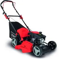 Scheppach Benzin Rasenmäher MP150-46 | 46 cm Schnittbreite | 3,5 PS 4-Takt-Benzinmotor mit 150 ccm Hubraum | 7 versch. Schnitthöhen | 55 L Fangbox