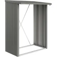 Biohort WoodStock 150 / Kaminholzregal und Geräteschrank - quarzgrau-metallic