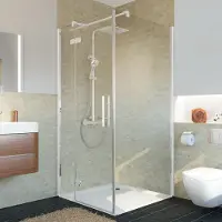 Breuer Drehtür für Seitenwand AVANTA E x press Q72 90 x 200 cm Anschlag links Klarglas Profilfarbe chrom