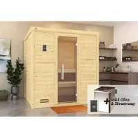 Weka Sauna "Bergen" Set, 7,5 kW Bio-Ofen mit digitaler Steuerung