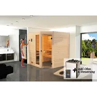 Weka Massivholz-Sauna VALIDA Gr. 2 Sparset 7,5 kW OS inkl. digitaler Steuerung, Glastür und Fenster x B x T x H x 189 x 172 x 204
