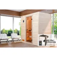 Weka Massivholz-Sauna VALIDA Gr. 2 Sparset 4,5 kW OS inkl. digitaler Steuerung, Glastür x B x T x H x 189 x 189 x 204