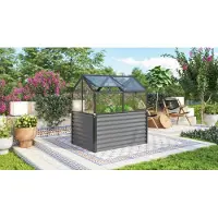 Pergart Vitavia, Hochfrühbeet "Gamma", schwarz, 124 x 89 x 135 cm (mit Unterbau), 3 mm ESG