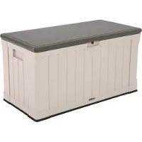 Lifetime Kunststoff Gartenbox Harmony 440 L Auflagenbox & Gartentruhe Lichtgrau 64x128x67 cm