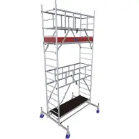 Krause Alu-Fahrgerüst ProTec, 200 kg/m², TÜV-geprüft, gebremste Rollen, L 2000 x B 700 x H 5300 mm