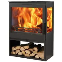 Panadero Kaminofen »Onix Trivision«, schwarzmetallic, Stahl, 7,1 kW