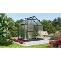 Pergart Vitavia, Aktionsangebot (inkl. 60 Euro Zubehör): Gewächshaus "Comet 2500", schwarz, 2,5 m², 4 mm HKP
