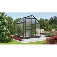 Pergart Vitavia, Aktionsangebot (inkl. 60 Euro Zubehör): Gewächshaus "Comet 3800", schwarz, 3,8 m², 4 mm HKP