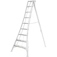 Niwaki Aluminium 3-Holm-Gartenleiter höhenverstellbar Silber 227x140x301 cm