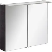 Fackelmann LED Spiegelschrank B.PERFEKT / Badschrank mit Soft-Close-System / Maße (B x H x T): ca. 80 x 69 x 15 cm / hochwertiger Schrank mit Spiegel und fürs Bad / Korpus: Schwarz