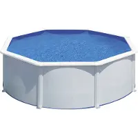Gre Runder Stahlwandpool in Weiß KIT350ECO – Ø 350 x 120 cm, Komplettset