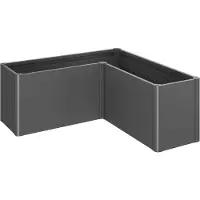 Biohort Hochbeet "BELVEDERE L-Form midi 1,5, verschiedene Farben" 152x152x61 cm, extrem langlebig, aus Metall