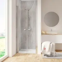 Schulte Duschtür in Nische mit Pendeltür Garant 2.0 ExpressPlus 90 x 200 cm Profil chrom Klarglas schmutzabweisende Glas