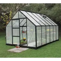 Halls Gewächshaus Universal 128 Polycarbonat 6 mm 257 x 384 cm schwarz