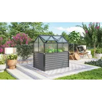 Pergart Vitavia, Hochfrühbeet "Gamma", schwarz, 124 x 89 x 135 cm (mit Unterbau), 4 mm HKP