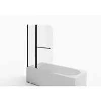 Aurlane Badewannenaufsatz 2-teilig Black Spirit 2 100 x 140 cm Klarglas Profilfarbe schwarz BWF285