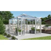 Pergart Vitavia, Aktionsangebot (inkl. 100 Euro Zubehör): Gewächshaus-Pavillon "Fortuna", aluminium eloxiert, 3 mm ESG, 10 mm HKP