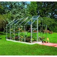 Halls Gewächshaus Popular 106 Sicherheitsglas 3 mm 193 x 319 cm aluminium