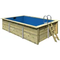 Karibu Rechteckpool "Malta BxLxH: 530x353x124cm" 44 mm starke kesseldruckimprägnierte Holzbohlen aus Fichtenholz