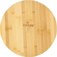 Cozze Pizzabrett aus Bambus 35 cm mit praktischem Seitengriff, erhöhten Rändern und antibakterieller Eigenschaft
