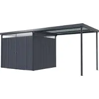 Pergart , Gerätehaus "Rheinfelden 108 Schleppdach-Set", anthrazit matt, 6,4 m², inkl. Schleppdach