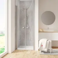 Schulte Duschtür in Nische mit Pendeltür Garant 2.0 ExpressPlus 80 x 200 cm Profil aluminium Klarglas schmutzabweisende